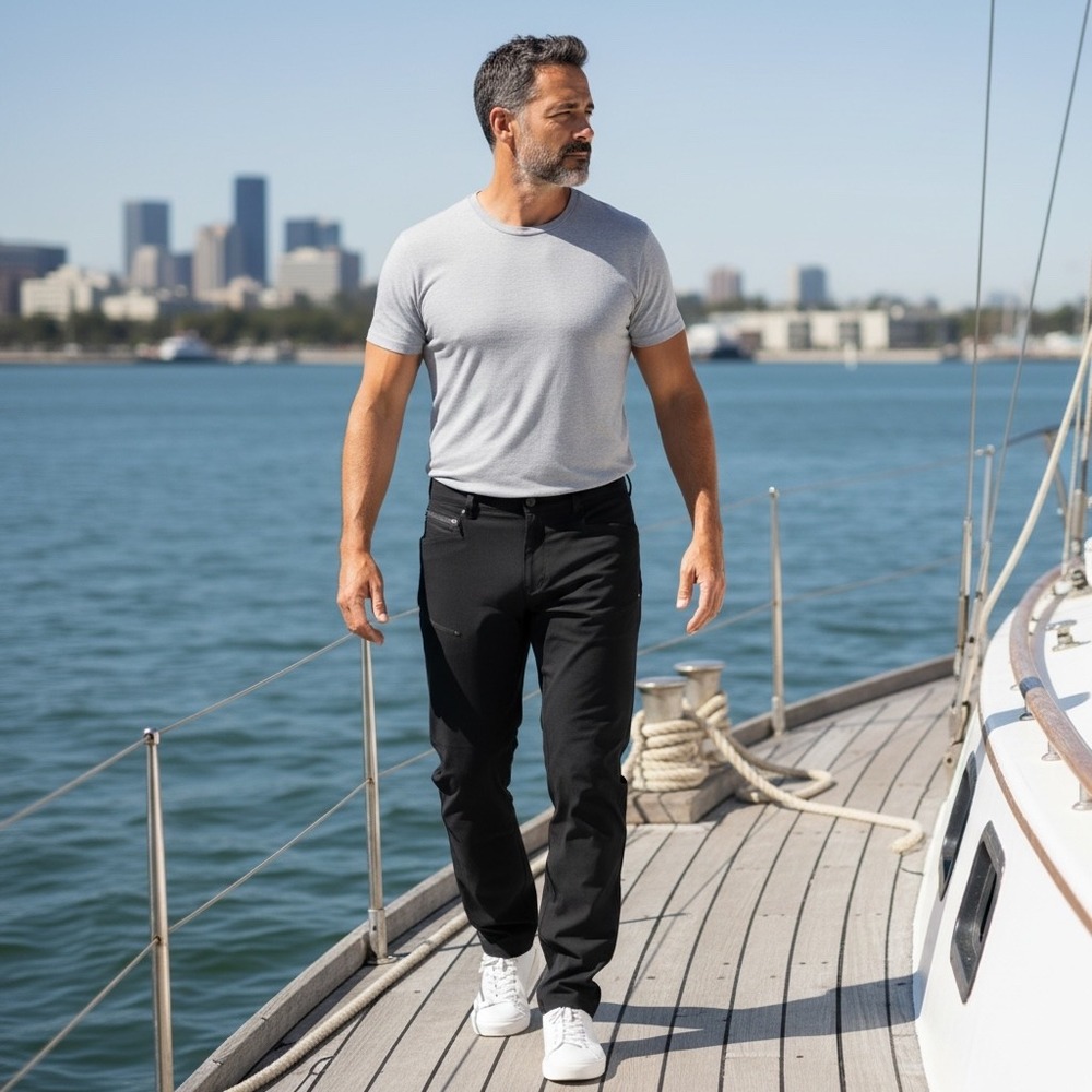 North Sails USA Mens Black Technical‎ Straight Leg Pants XL 69 4358-FW26